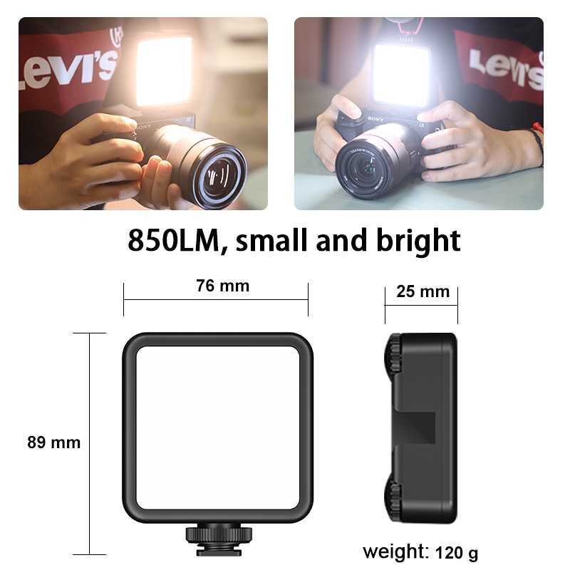 Lampu LED Video Light Kamera DSLR Mirrorless 5600K 3000mAh Lampu Perlengkapan Foto Cahaya Terang Portable