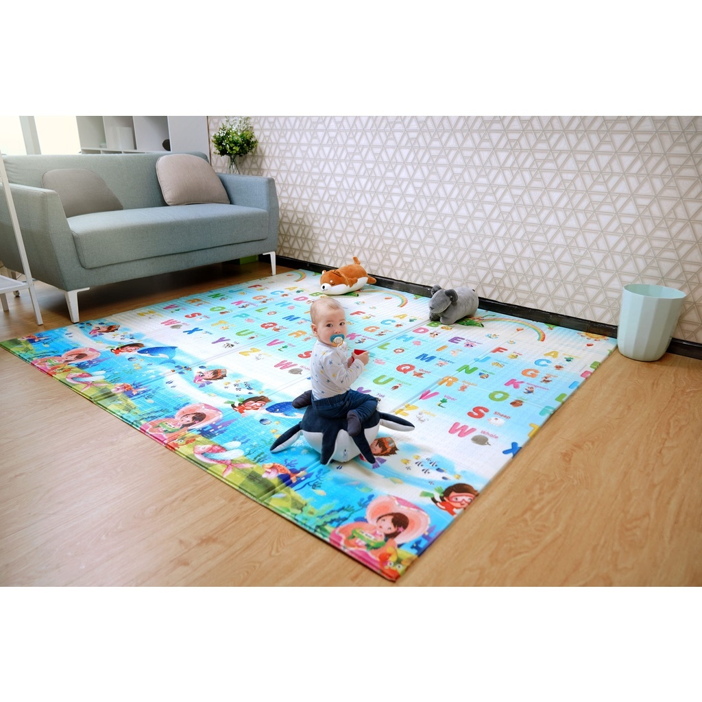 BONBOX High Quality XPE Foldable Karpet Lipat Playmat Bayi Karpet Bayi Matras Bayi Foam Lipat Nyaman Untuk Anak Warna Menarik dan Meningkatkan Sensorik Anak Elastis Alas Lantai Karpet Anak