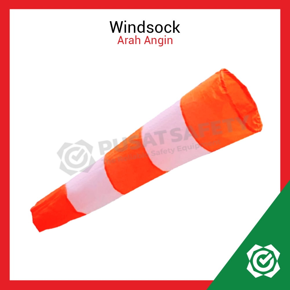 Windsock Petunjuk Arah Angin Orange Putih