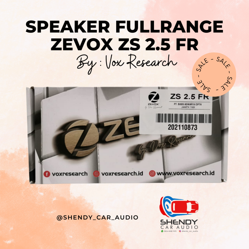 Speaker Fullrange Full Range Zevox ZS 2.5 FR by Vox Research Original
