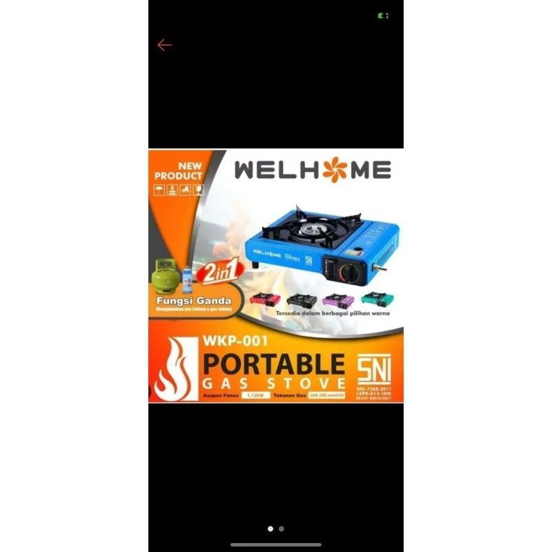 KOMPOR PORTABLE WELHOME 2IN1 / KOMPOR PIKNIK WELHOME / KOMPOR PORTABLE WELHOME