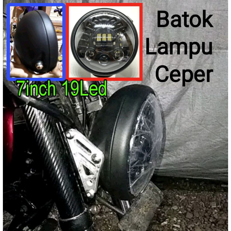 Lampu DAYMAKER 7 inch 19 titik Led n Batok Besi 45w Dot SAE scorpio Tiger XSR Vixion custom W175