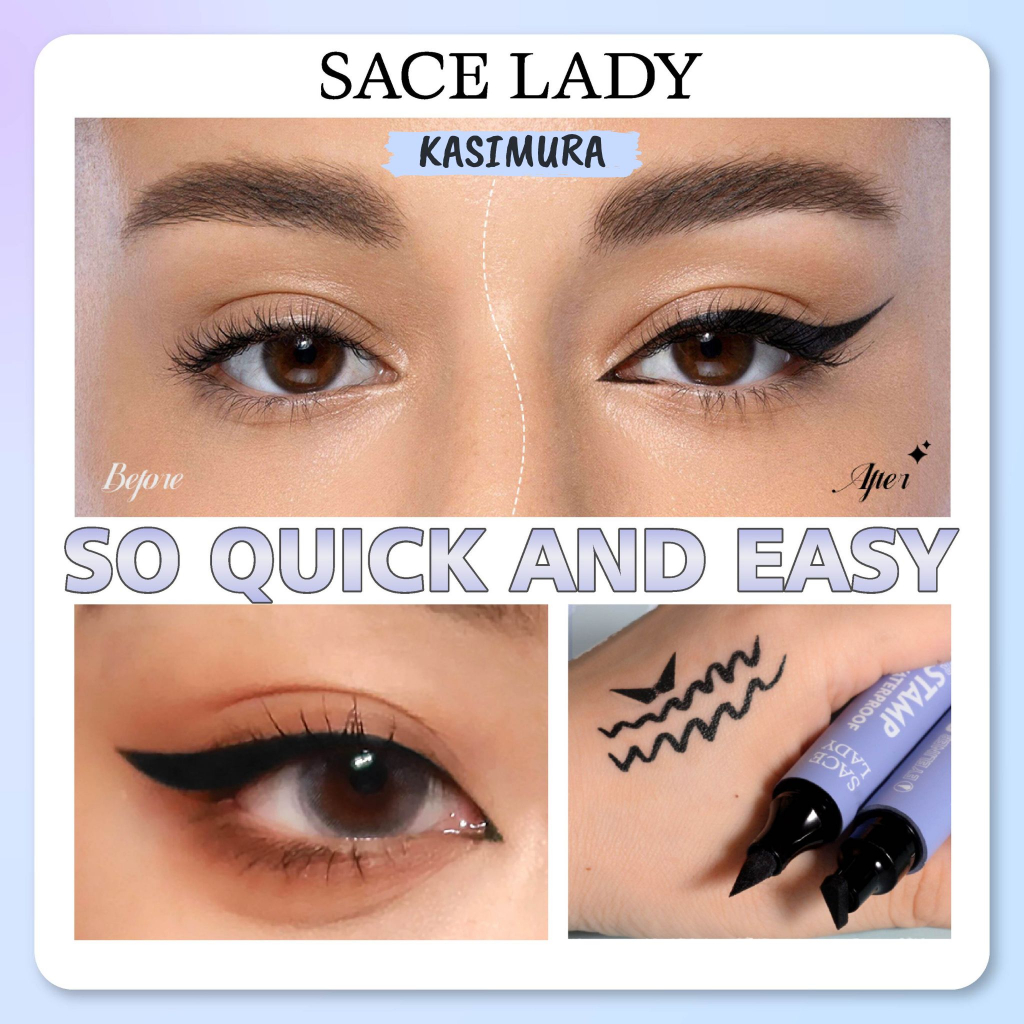 Stamp Eyeliner Waterproof Double Head Eyeliner - Kasimura