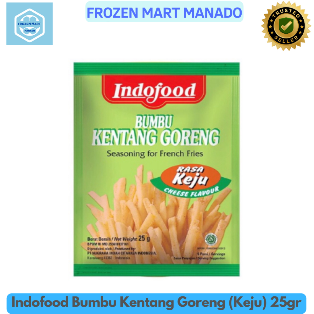 

Indofood Bumbu Kentang Goreng (Keju) 25gr - Frozen Mart Manado (Frozen Food Manado)