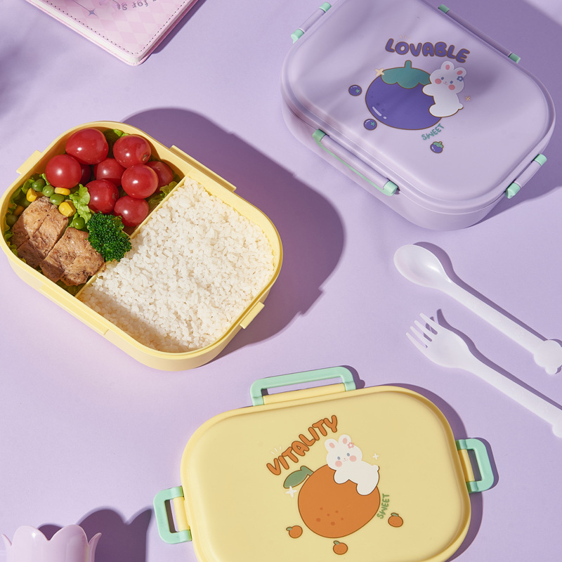 DEOS-NEW!! LUNHCBOX KOTAK MAKAN ANAK SENDOK SET RINGAN MOTIF FRUIT 6709 1200ML