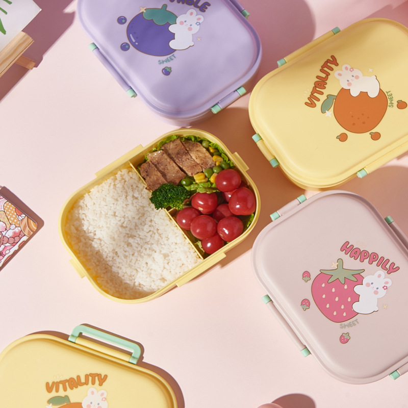 DEOS-NEW!! LUNHCBOX KOTAK MAKAN ANAK SENDOK SET RINGAN MOTIF FRUIT 6709 1200ML