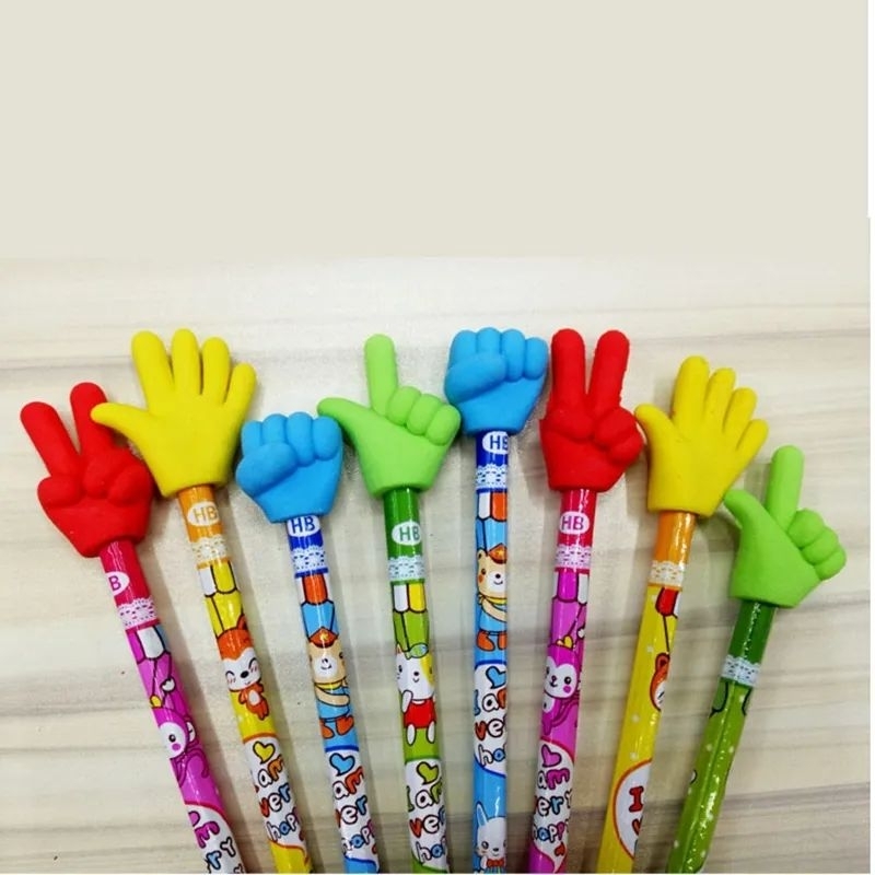 

Eraser Penghapus Tutup Pencil Cap Set (4pcs) Jari Finger Sign Lucu Unik Simple Praktis Serbaguna