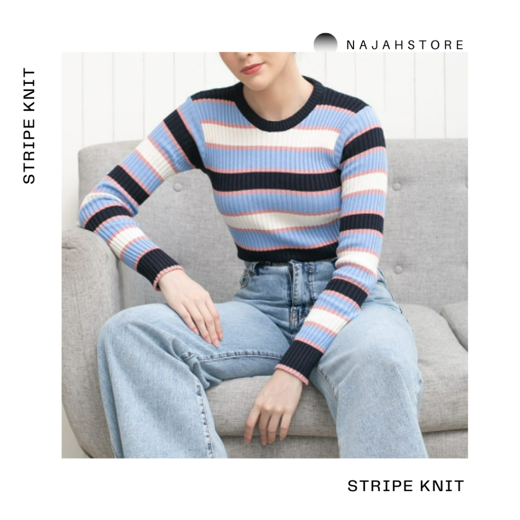 najahstore Stripe inner sweater knit