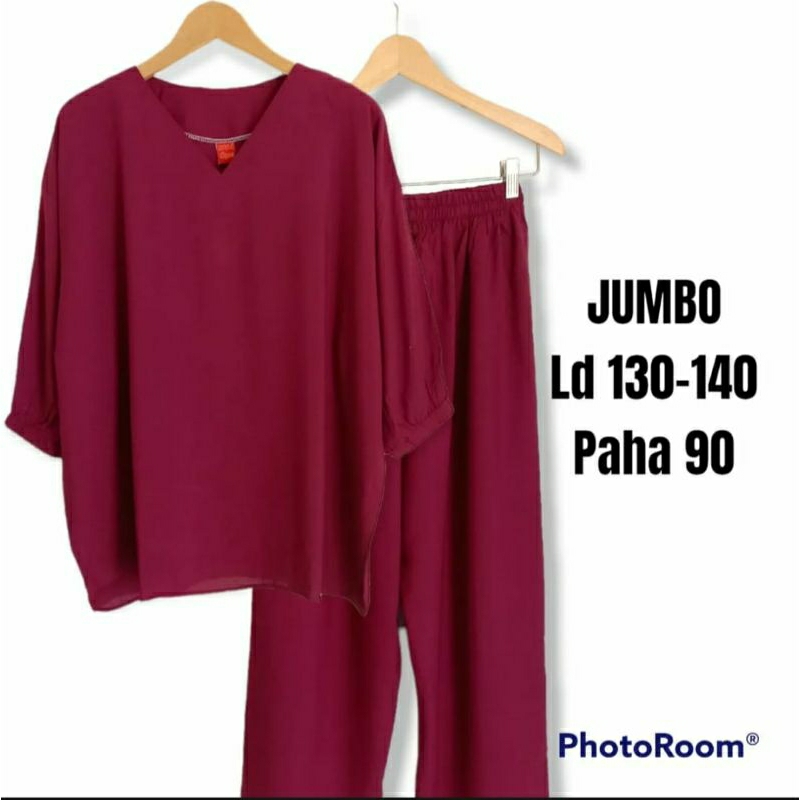 setelan katun rayon adem jumbo