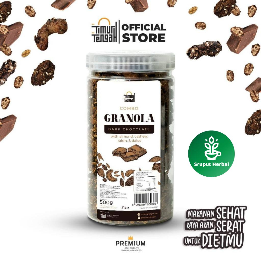 Timur Tengah Granola Dark Chocolate 500 gr Sereal Makanan Sehat Sruput Herbal Makanan Sarapan