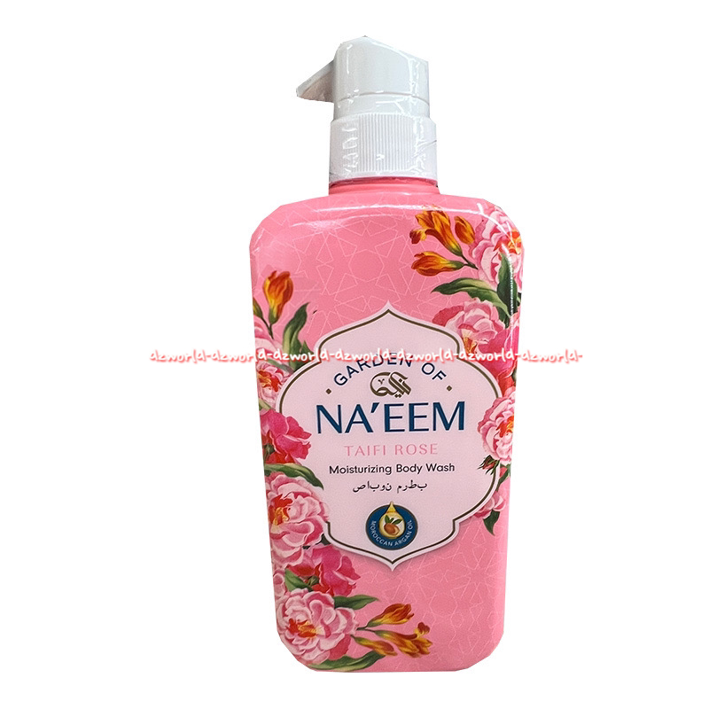 Na'eem Gardern Of Taife Rose 480ml Sabun Mandi Sabun Cair Wangi Bunga Segar Perawatan Tubuh Naeem Sabun Pink Ungu