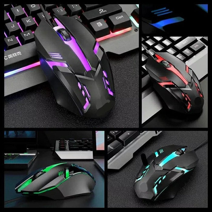 Mouse gaming murah pc usb RGB kabel Wired 3D optical-DPI1000