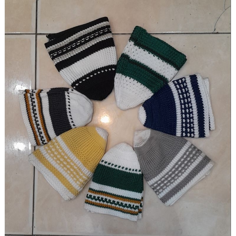 Peci Rajut Tebal - Peci Haji Rajut - Kopyah Rajut