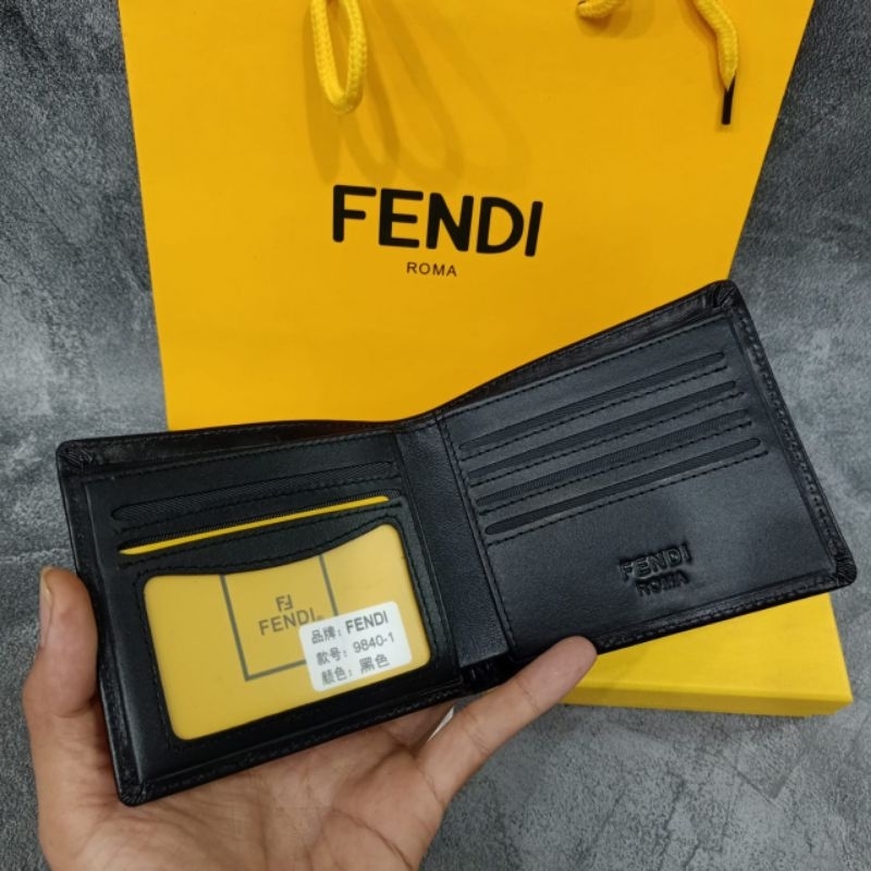 Dompet Fendi Eyes Monster Yellow Dompet Lipat Kulit Import