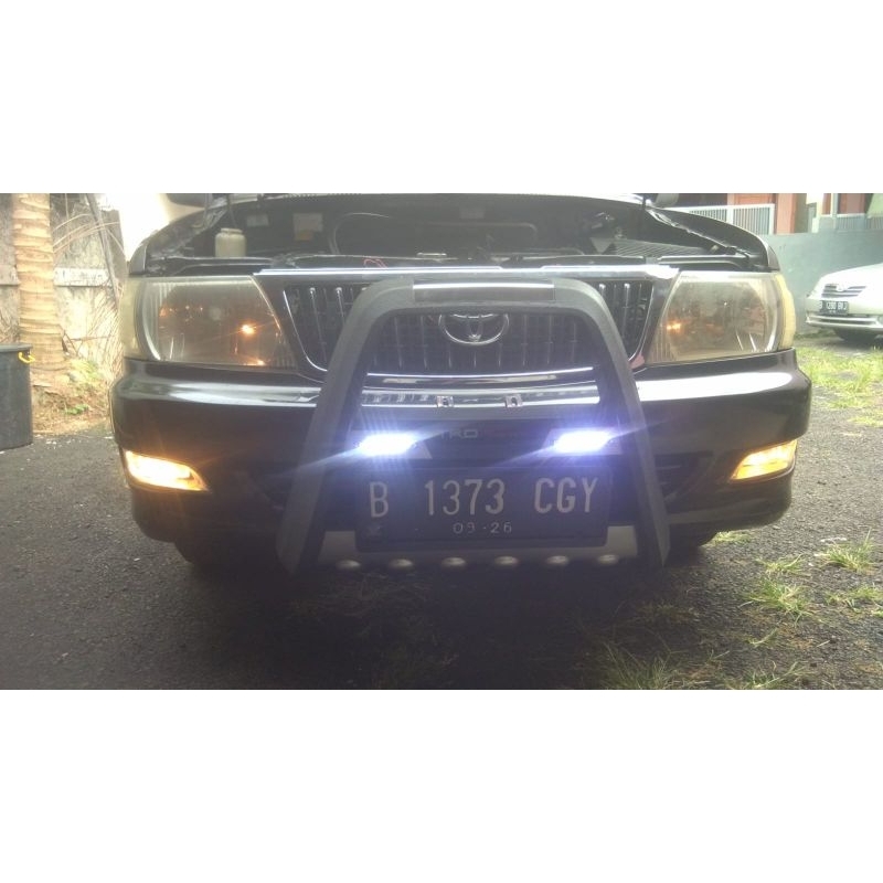 BUMPER TANDUK DEPAN KIJANG KAPSUL/LGX 1997 1998 1999 2000 2001 2002 2003 +LAMPU LED DRL ABS PLASTIK 