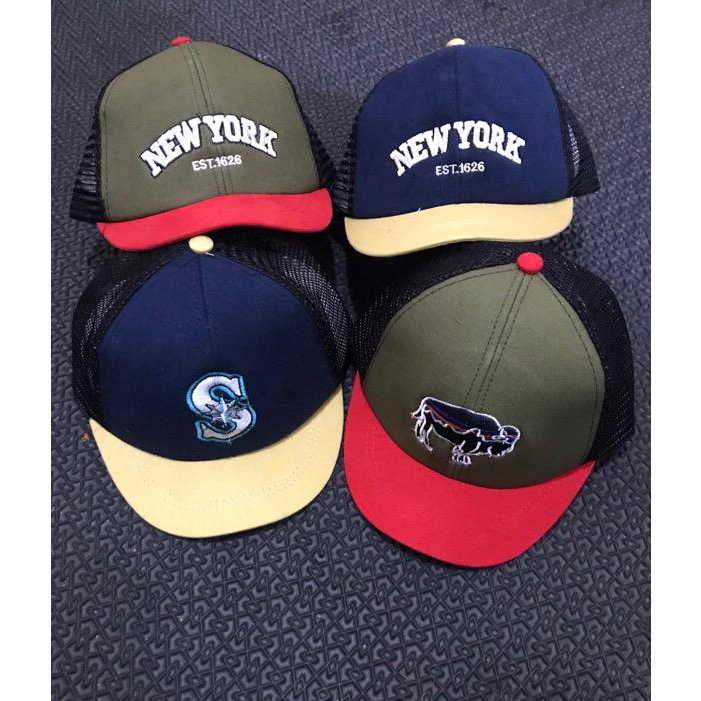 Topi Jaring Lidah Pendek / Topi Trucker Jaring Lidah Pendek Model Paling Baru