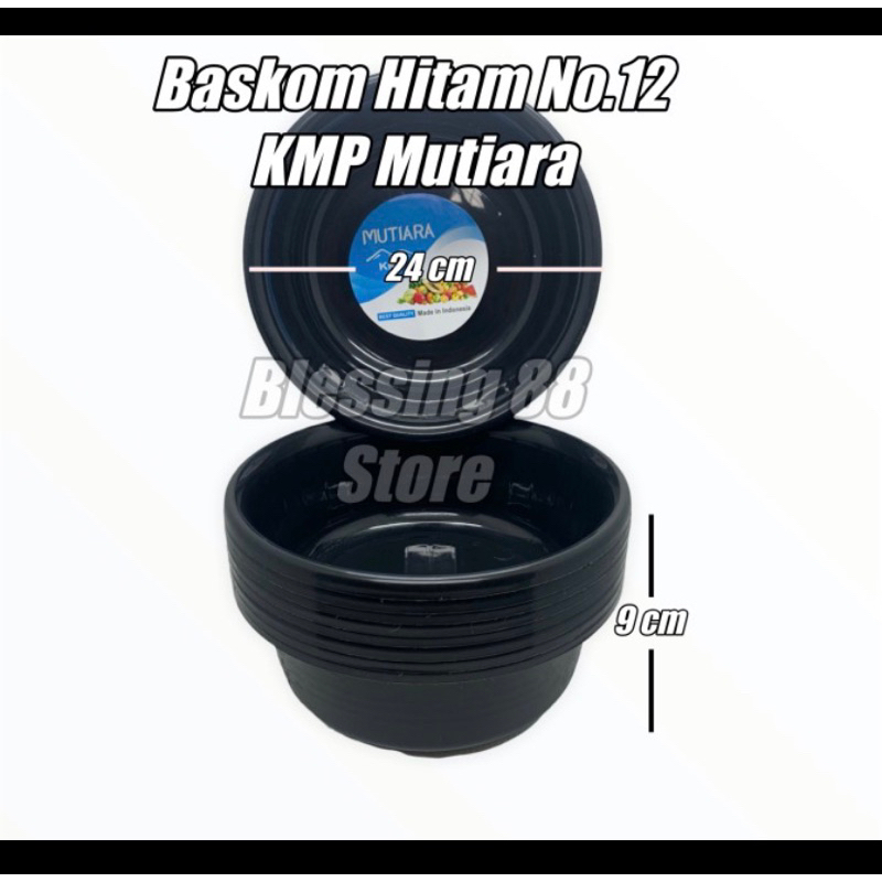 Baskom Plastik Hitam 12 KMP Mutiara / Baskom Plastik No 12 KMP / Baki hitam