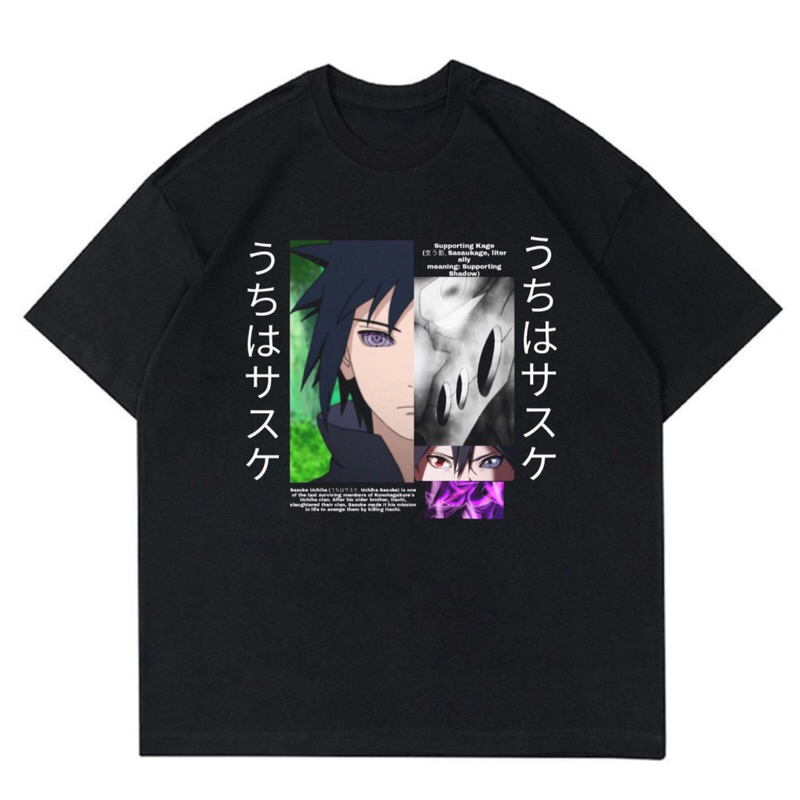 KAOS SASUKE UCHIHA - SUPPORTING KAGE | T-SHIRT ANIME UCHIHA SASUKE OVERSIZE | BAJU ANIME FILM SASUKE