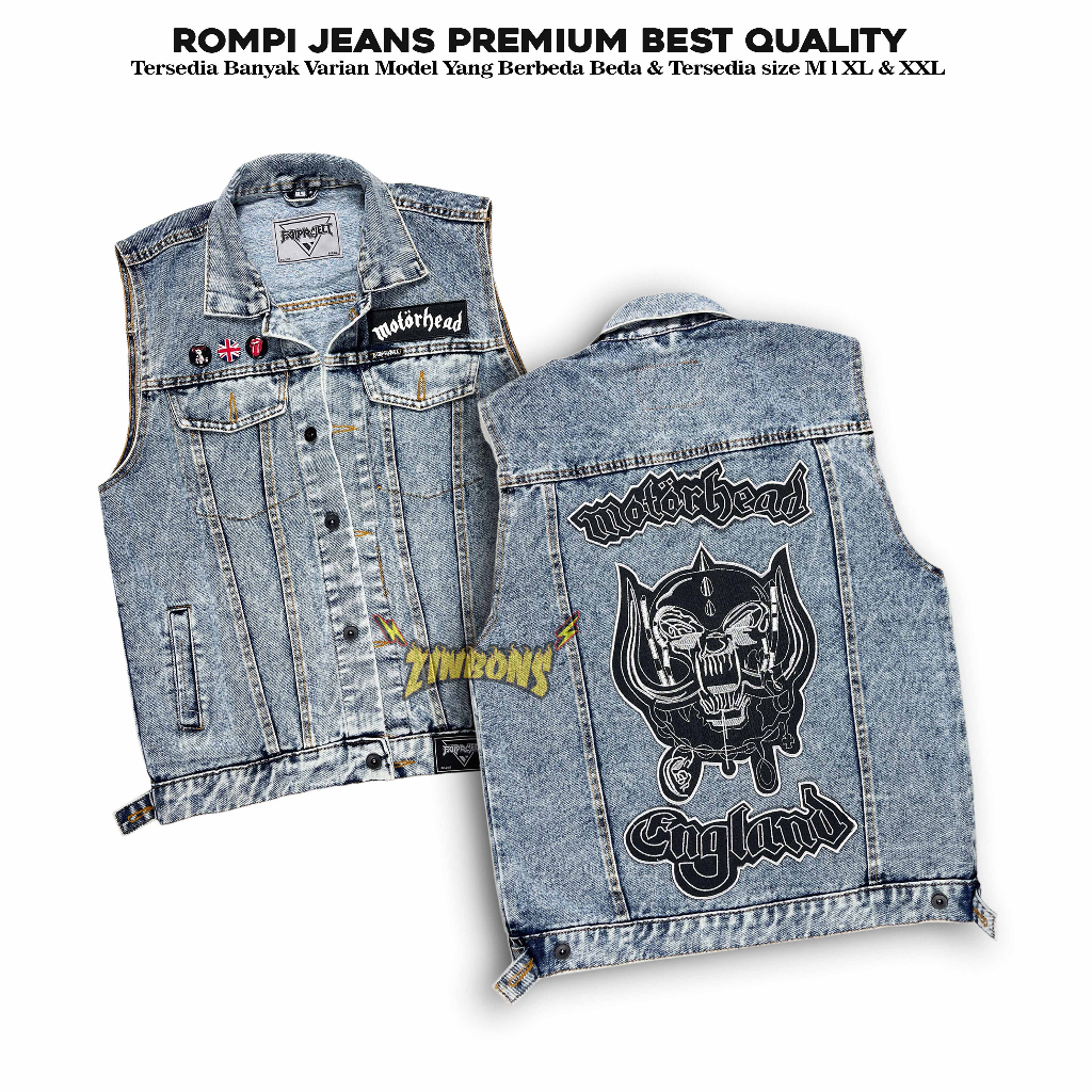 ROMPI JEANS MOTORHEAD ROMPI DENIM SANWASH ROMPI MOTOR BEST QUALITY