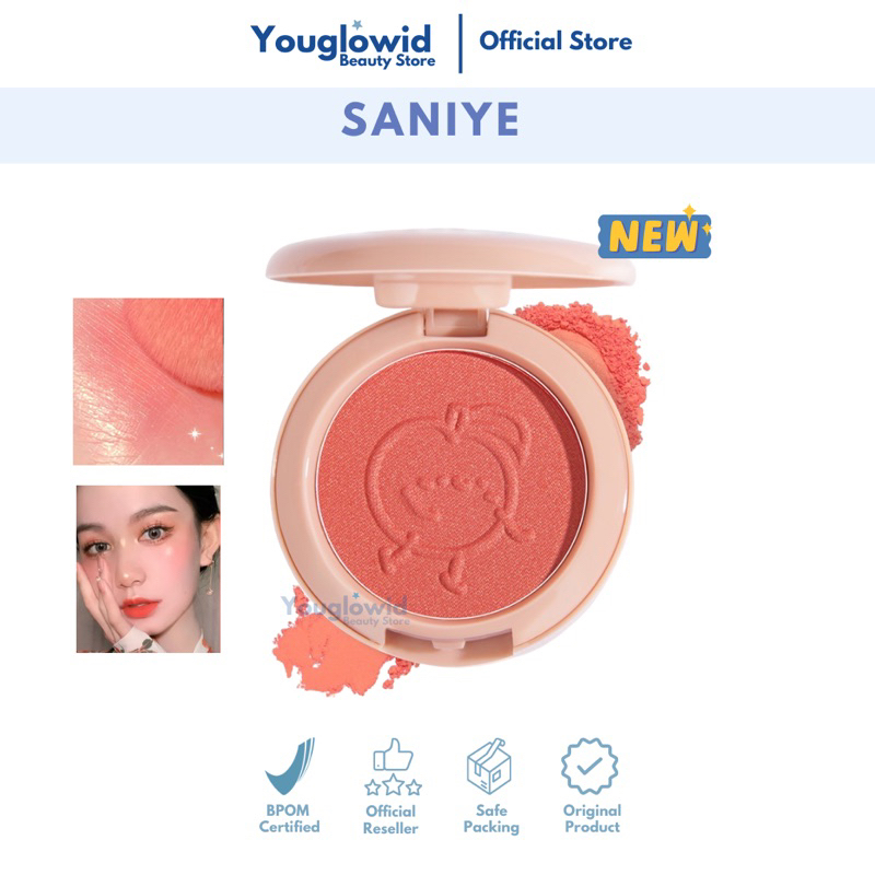 【Official Outlet】SANIYE Mini Blush On Powder E0150 Blusher Cheek Blushed Matte Pressed Powder Pewarna Pipi Wajah Original Viral BPOM