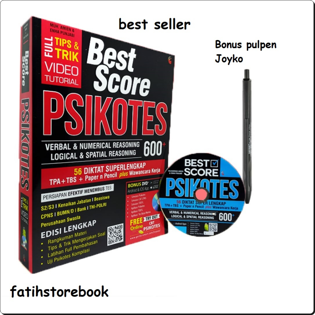 BUKU TES PSIKOTES - BUKU PSIKOTES : BEST SCORE PSIKOTES 600
