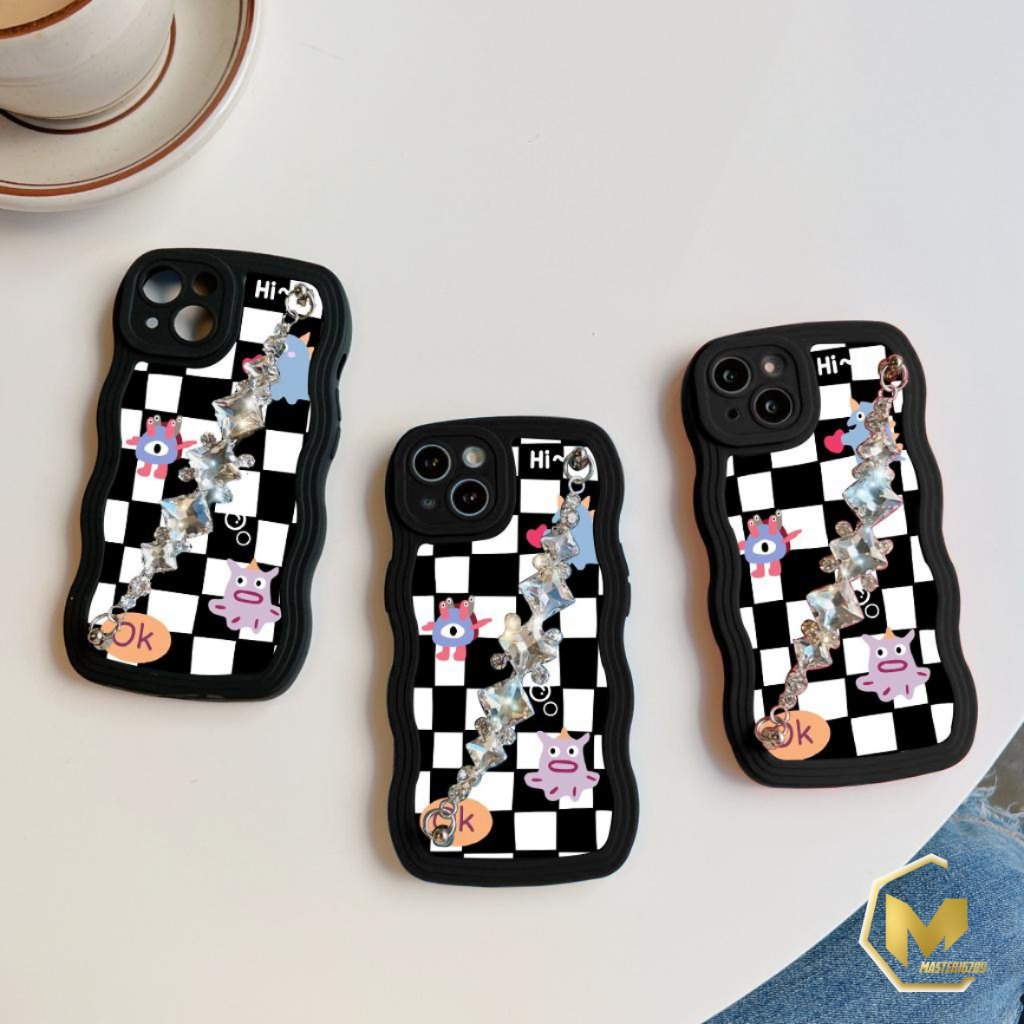 GC34 GC43 CASE CASING SOFTCASE SILIKON WAVY WAVE CARACTER RANTAI DIAMOND GRIP FOR SAMSUNG A04 A04E A04S A13 5G A10 A10S MA4862