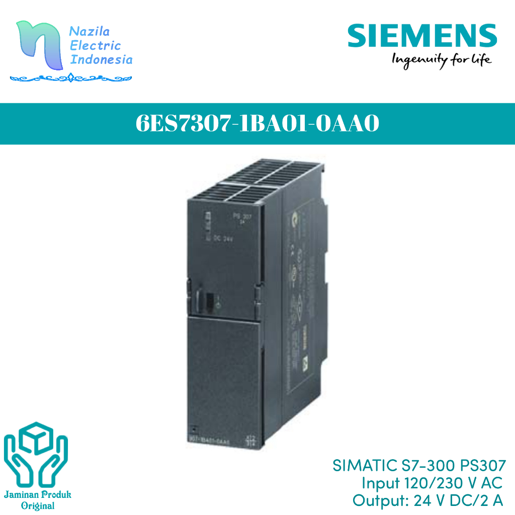 Siemens 6ES7 307 / 6ES7307-1BA01-0AA0 SIMATIC S7-300 PS307 Power Supply 2A 24V DC For Industrial Aut