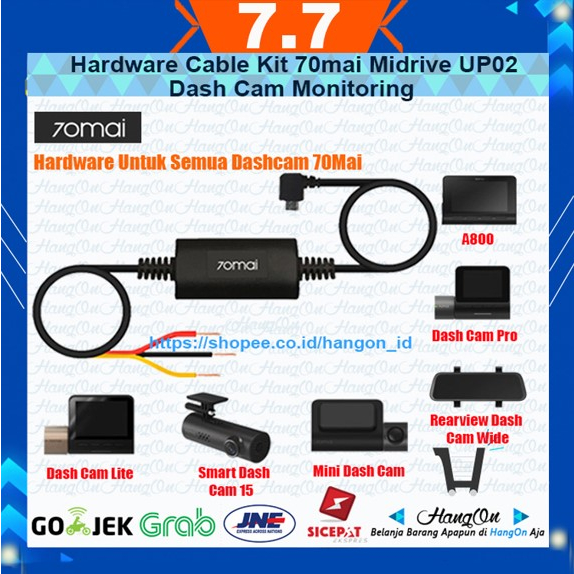 70mai Hardware Cable Kit Midrive UP02 Dash Cam Hardwire 24 Hour Parking Monitoring Car