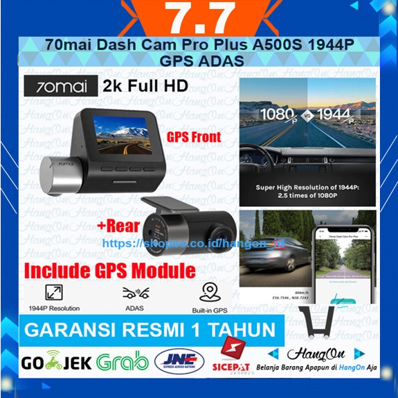 70Mai A500S Smart Dash Camera Pro Plus Car International with GPS MODULE