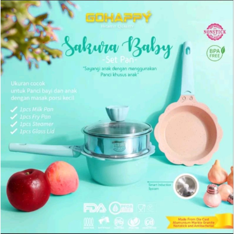 SET PAN MARBLE SAKURA BABY GOHAPPY