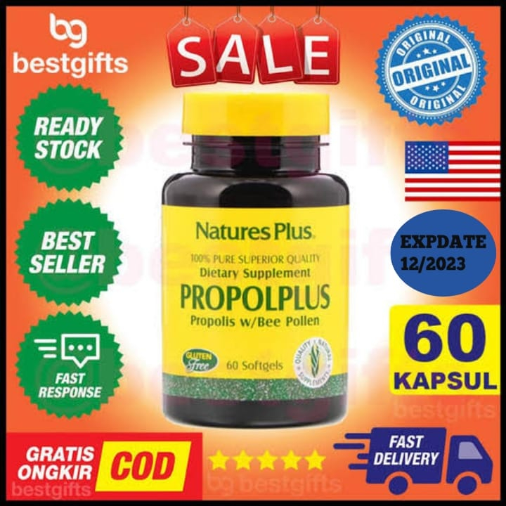 NATURE'S NATURES NATURE PLUS PROPOLPLUS PROPOL PLUS PROPOLIS BEE POLLEN ANTIBIOTIK MAAG 60 KAPSUL