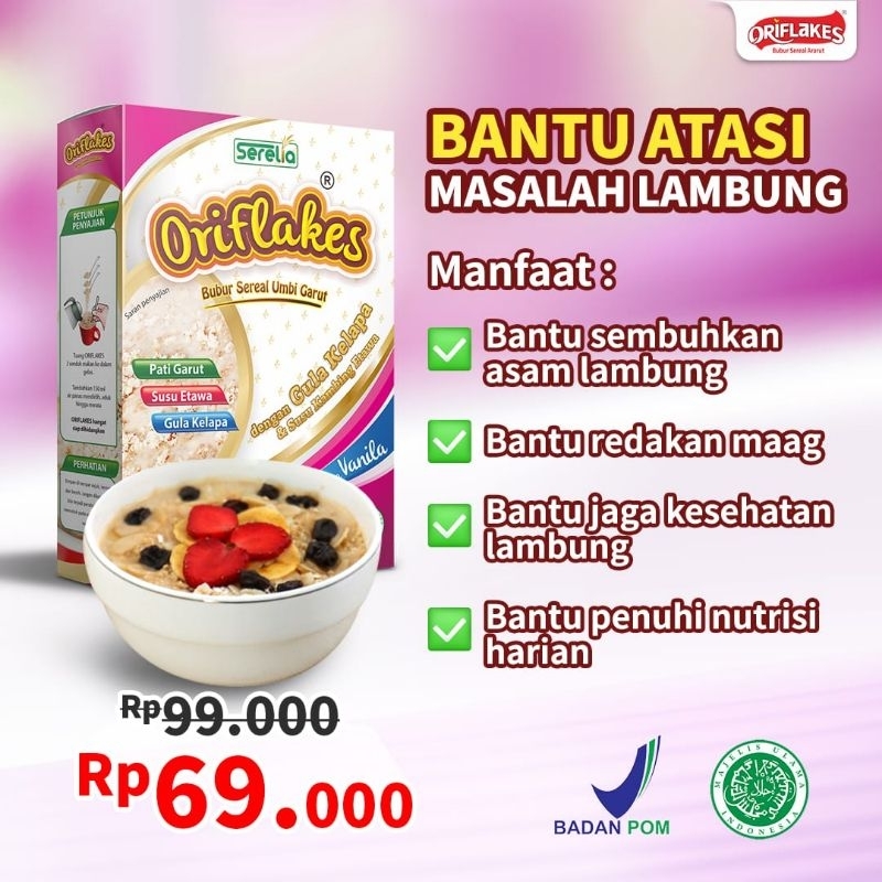 

Oriflakes Sereal bubur instan untuk menyembuhkan Asam lambung maag gerd juga untuk sarapan dan makan malam عرواه البارق