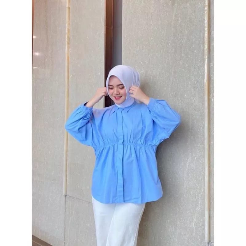 VS - Kemeja Blouse Wanita Aliya Kemeja Wanita Kerut Depan Aliya Shirt Kemeja Blouse Wanita Kekinian