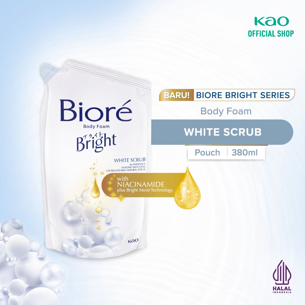 Biore Bright Body Foam White Scrub Refill 380ml