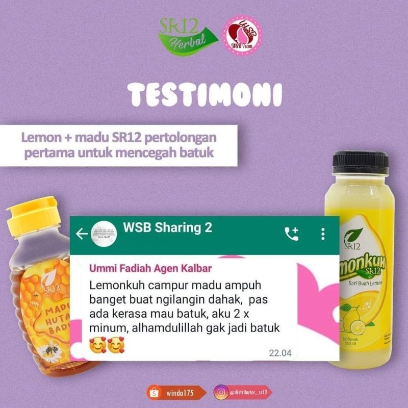

LEMONKUH SR12 / SARI LEMON ALAMI/ IMUN BOOSTER/ DIET