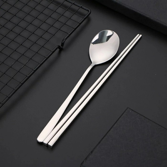 SUJEO PREMIUM SET KOREA CHOPSTICK DAN SPOON KOREAN SENDOK SUMPIT PIPIH MAKAN KOREA