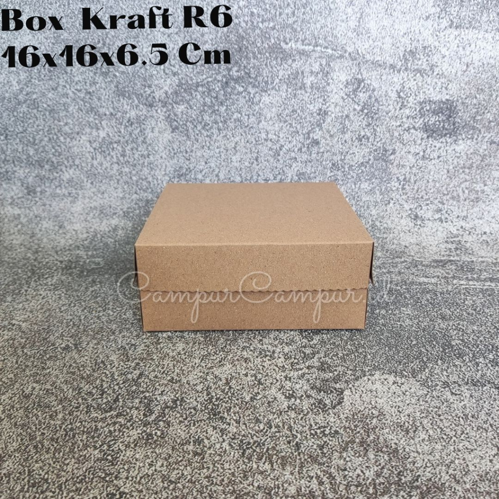 

Dus Box Kotak Nasi Kraft Coklat Renda 16x16x6.5 Box Kue Bolu Cupcake