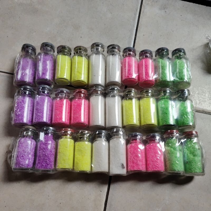 10 Pcs pasir botol tabung warna gliter salju