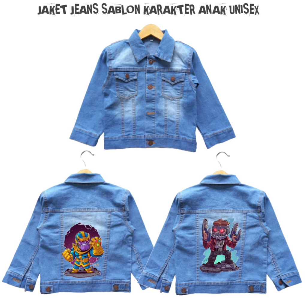 JAKET SABLON KARAKTER ANAK 1-12 TAHUN