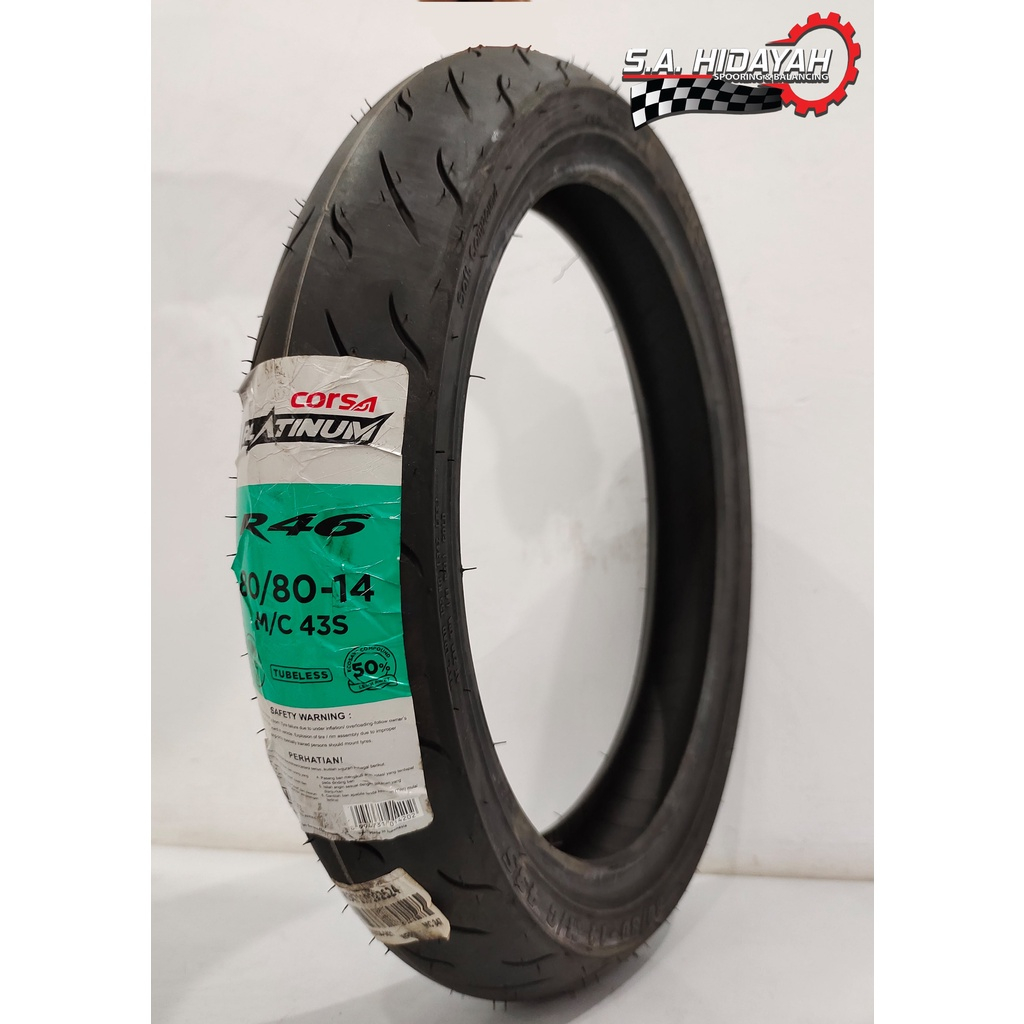 Ban Corsa Platinum R46 100/80-14 Tubeless CORSA R46