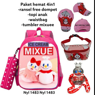 Tas Ransel Anak TAS.KRAKTER.PRINTNG PAUD TK Karakter ice cream mixue led 4in1 - Tas + waistbag + topi + botol minum TAS ANAK MIXUE TAS ANAK UKURAN SD dan TK TAS ANAK TAS WANITA FASION ANAK WANITA TAS ANAK LAKI LAKI TAS PRIA