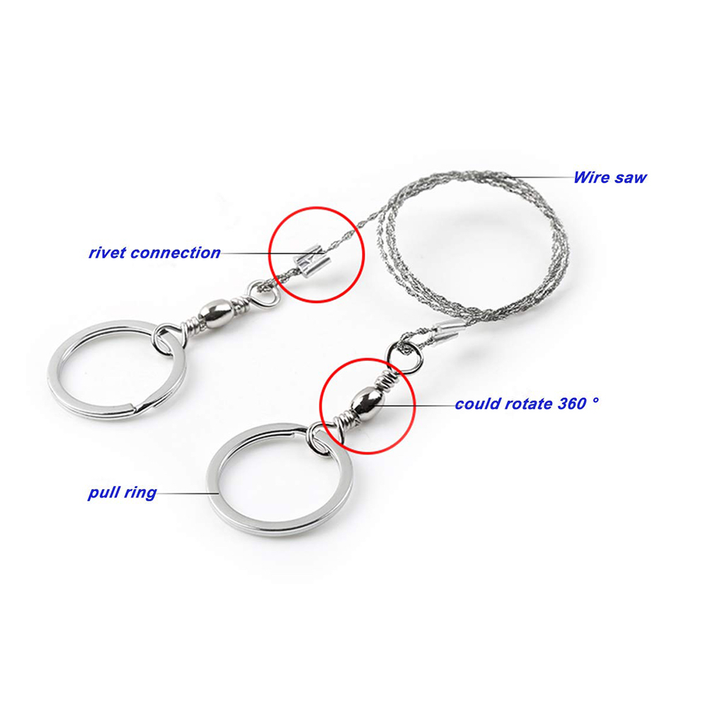 PORTABLE STAINLESS STEEL WIRE SAW GERGAJI KAWAT PORTABLE SURVIVAL
