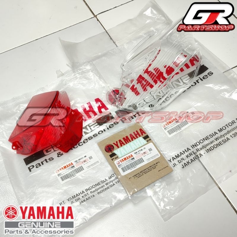 mika stoplamp mio soul 14D set 3 bagian mika bening + merah + stiker yamaha ori ygp original yamaha