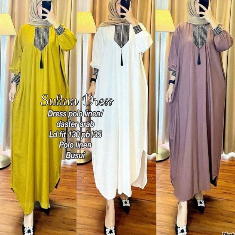 Bajurancak Baju Dress Wanita Muslim Terbagus 2023 Sultan Dress Gamis Sultan Wanita Muslimah Polo Linen Daster Arab Modern Terbaru Terlaris Mewah Gamis Arab Viral