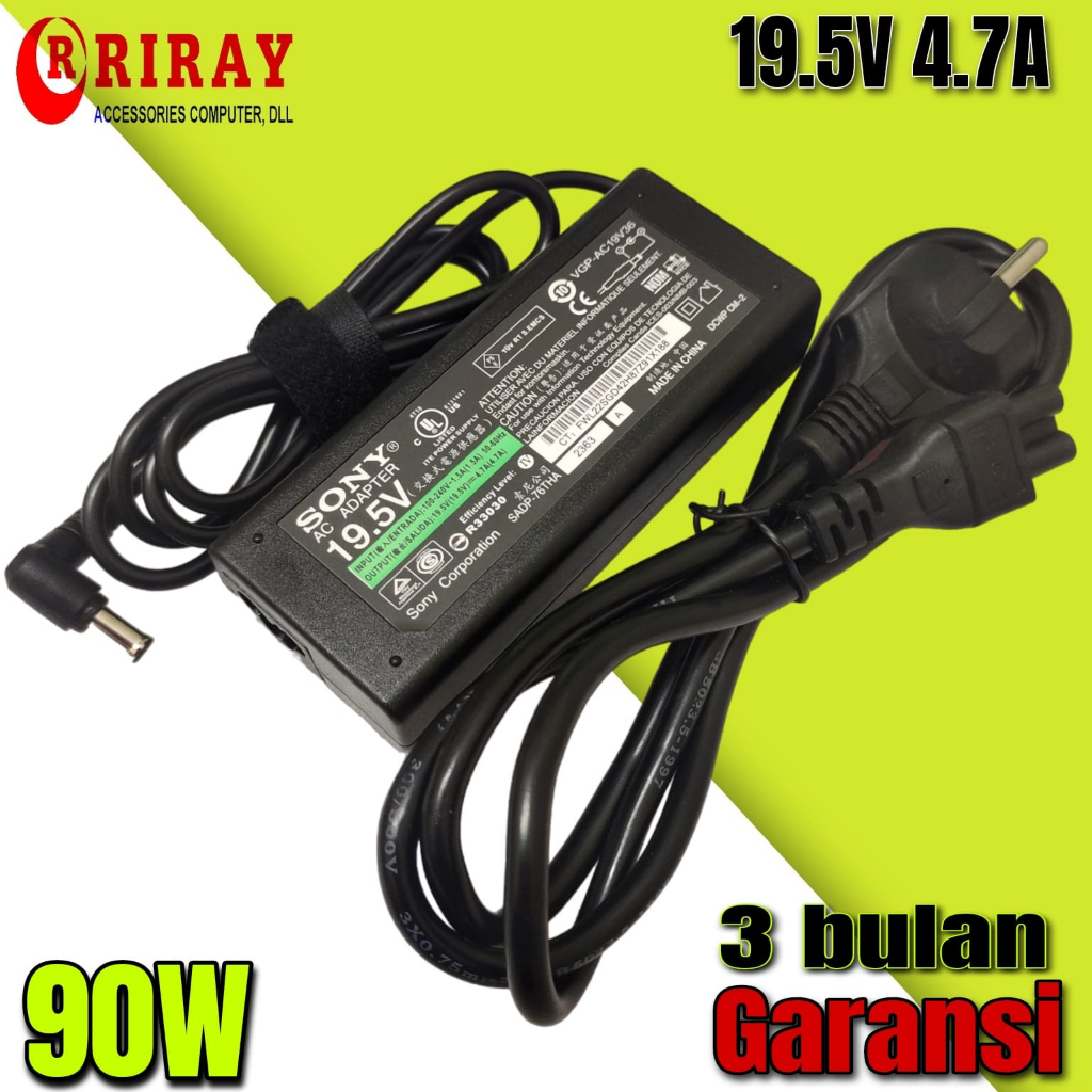 Adapor/Charger Original Laptop Sony Vaio VPC PCG VPCE VGN EG 19V 4.7A Free Kabel Power