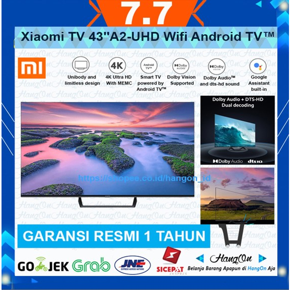 Xiaomi TV A2 43&quot; 43 Inch UHD Android TV ™ 4K Ultra HD Mi Digital MEMC 60hz