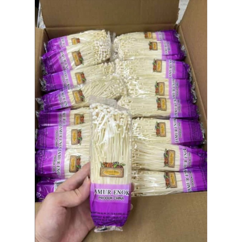 

(3 Pack) Jamur Enoki Mushroom 3 pack x 100 gr