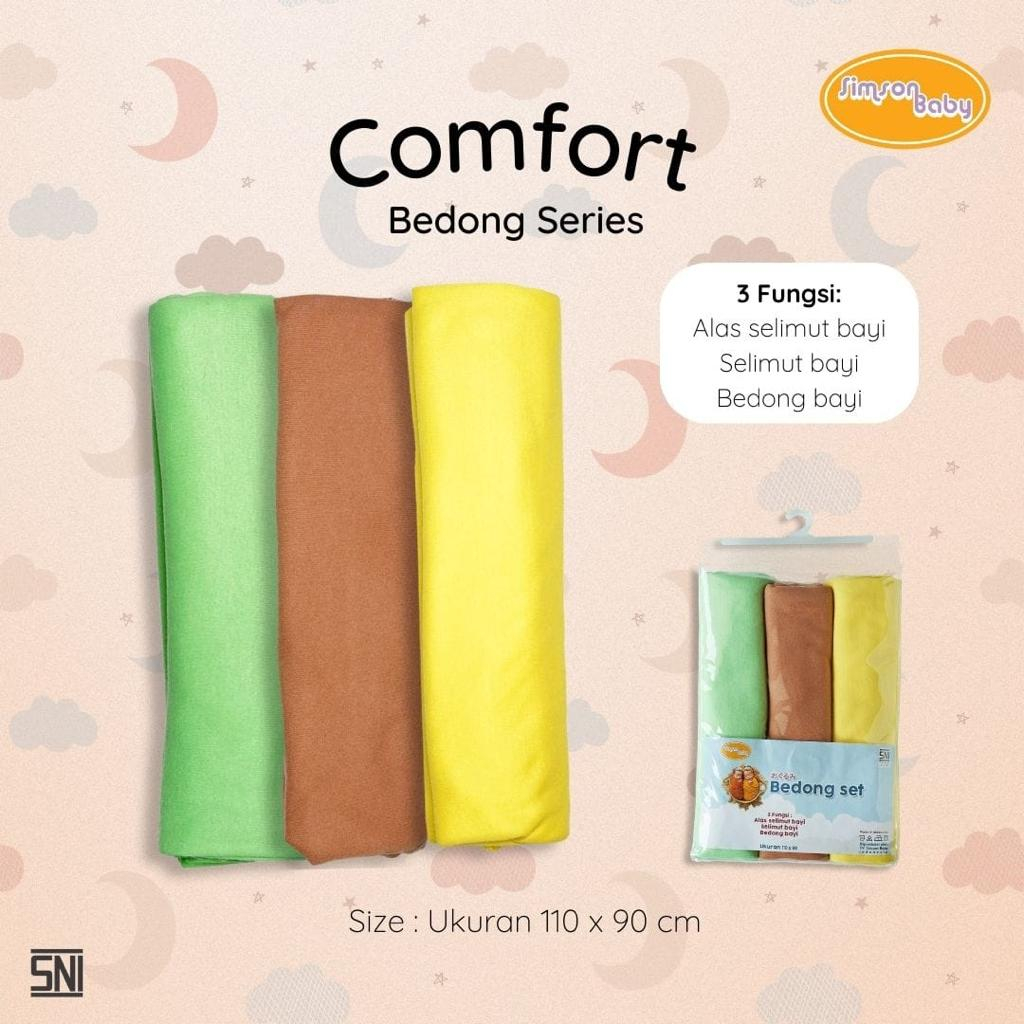 Simson Bedong Comfort Boy &amp; Girl 3 Pack - Bedong bayi/kain bedong/pakaian bayi