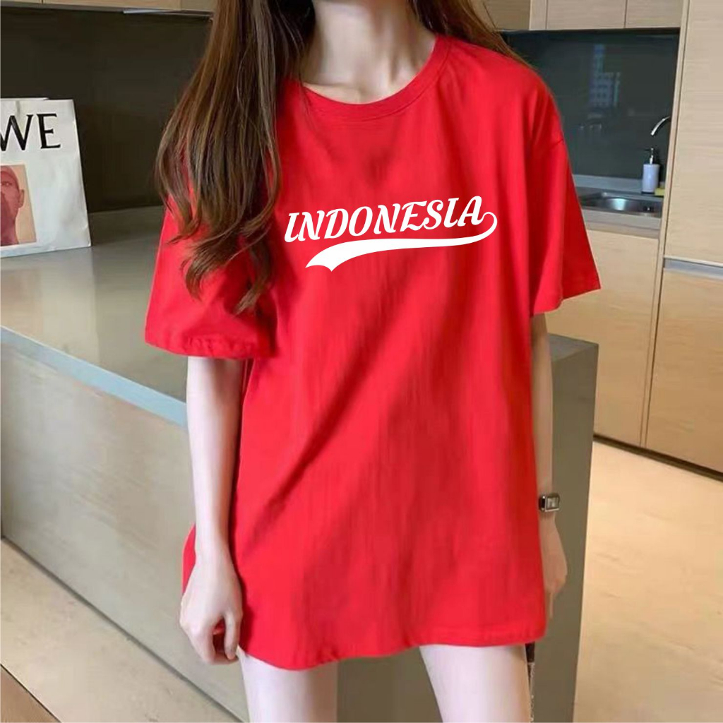 Kaos katun combed 30s tshirt 17Agustus indonesia unisex cewek cowok size S-XXL