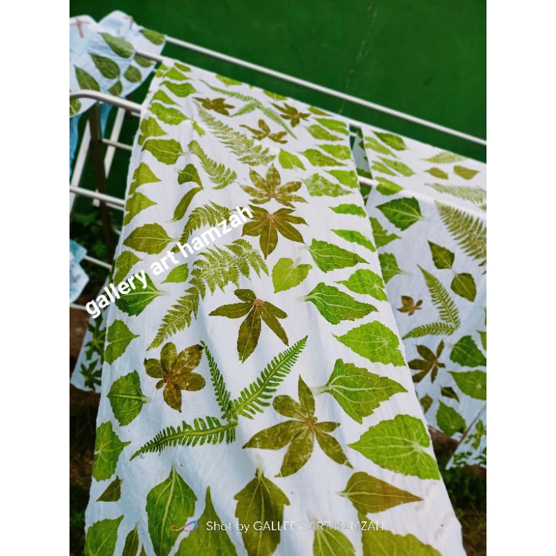kain ecoprint batik alam 1/2 meter (lebar 106 sampai 115cm)